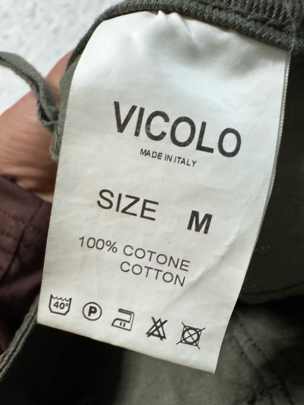 NWOT- VICOLO Olive Green Denim Mini Skirt -  Frayed Hem - Picture 6 of 11